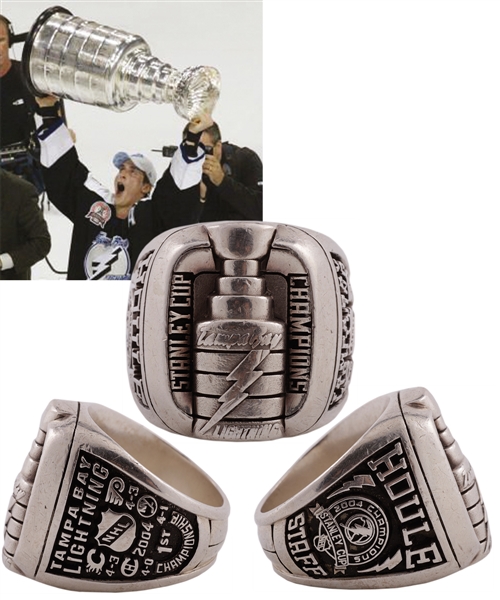 Tampa Bay Lightning 2003-04 Stanley Cup Championship Sterling Silver Staff Ring with Presentation Box
