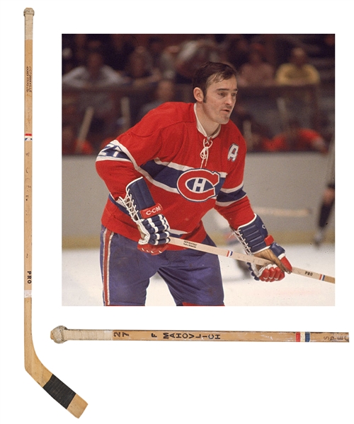 Frank Mahovlichs Early-1970s Montreal Canadiens Victoriaville Pro Game-Used Stick 