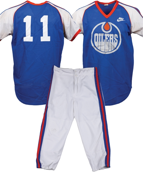 Mark Messiers 1983 Edmonton Oilers Game-Worn Nike Softball Uniform
