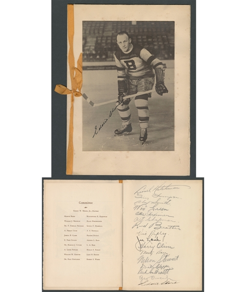 Eddie Shore Boston Bruins 1933 Tribute Dinner Program Team-Signed by the 1932-33 Boston Bruins Including 6 Deceased HOFers