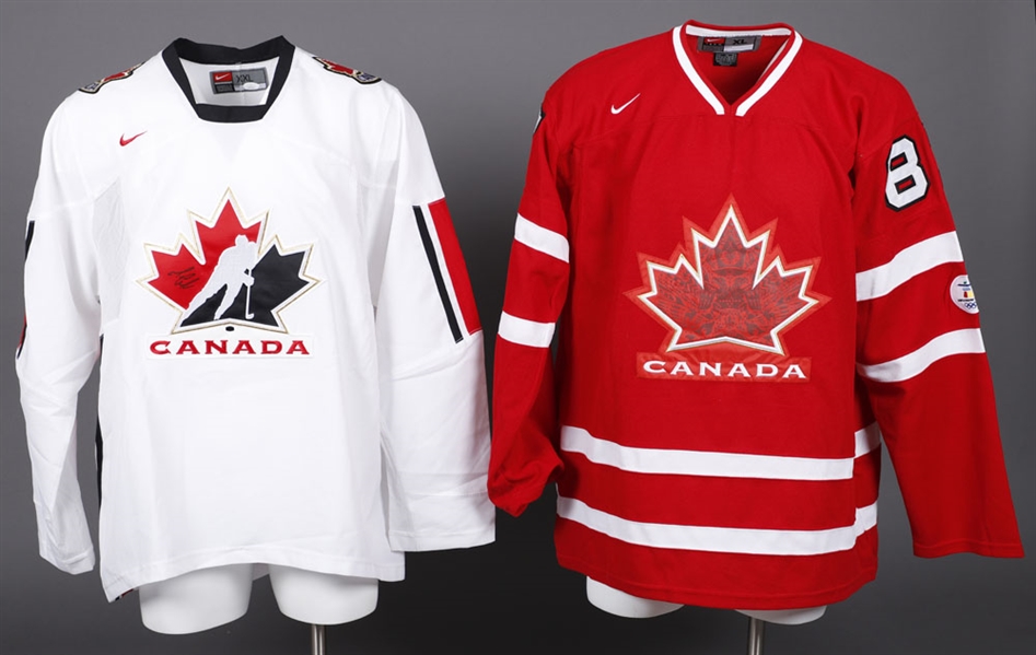 Mario Lemieux and Sidney Crosby Signed Team Canada Jerseys - Both JSA Certified
