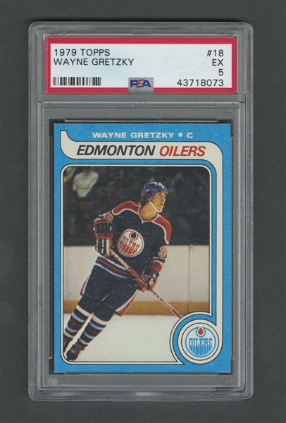 1979-80 Topps Hockey Card #18 HOFer Wayne Gretzky RC - Graded PSA 5