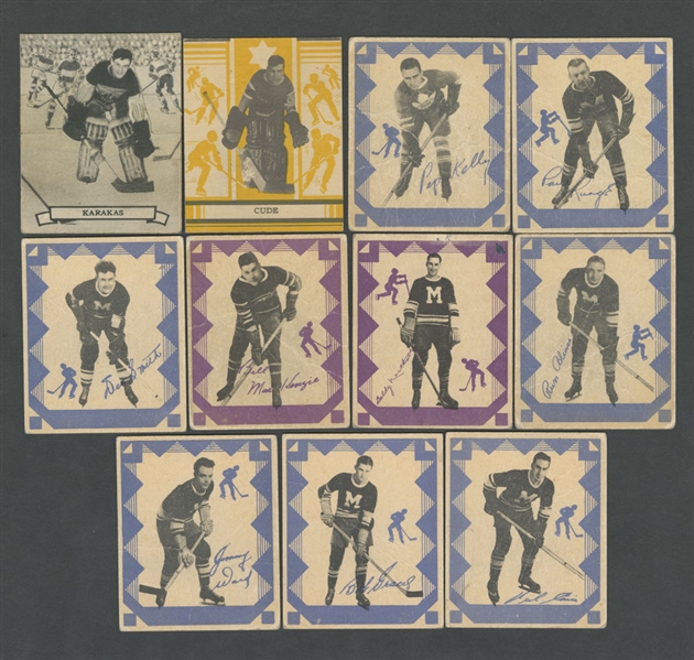 Pre-War Hockey Card Collection of 11 with 1935-36 O-Pee-Chee Series "C" (1), 1936-37 O-Pee-Chee Series "D" (1) and 1937-38 O-Pee-Chee Series "E" (9)