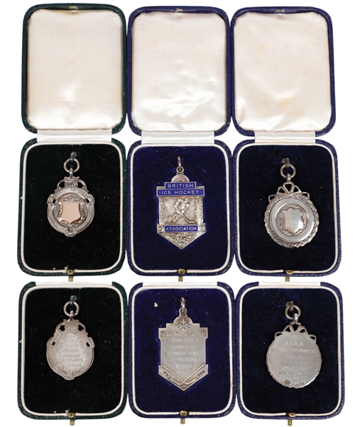 Percy Nicklins B.I.H.A. Medals (3) Including 1935-36 Hawks (Runners Up), 1937-38 Greyhounds (National Tournament) and 1938-39 Greyhounds (London Cup Winners) with Family LOA