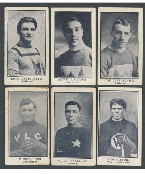 1912-13 Imperial Tobacco C61 Lacrosse Cards Near Complete Set (48/50) Including Newsy Lalonde, Clint Benedict, Jack Laviolette, Joe Cattarinich and Mickey Ions