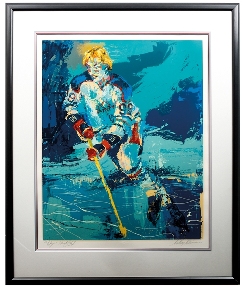 LeRoy Neiman 1981 "The Great Gretzky" Limited-Edition Framed Serigraph #126/300 Signed by Neiman and Gretzky with COA (41 ½” x 50”)