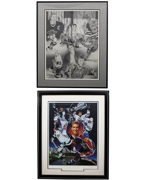 Wayne Gretzky Signed Danny Day and Martin Woods "The Great One" Framed Limited-Edition Lithographs with COAs