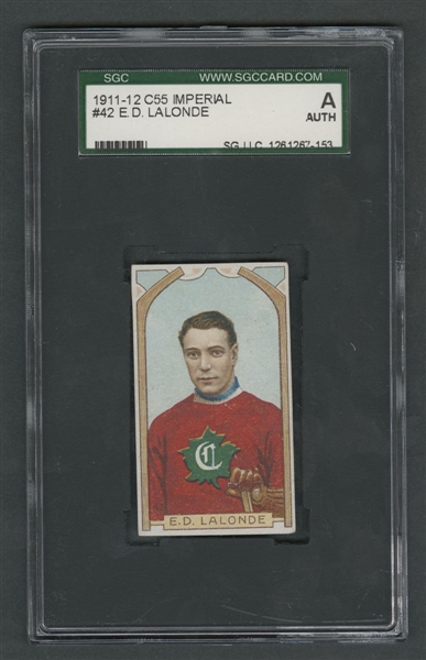 1910-11 Imperial Tobacco C56 Hockey Card #28 HOFer Paddy Moran RC and 1911-12 C55 Imperial Tobacco Hockey Card #42 HOFer Newsy Lalonde (Graded SGC Authentic) 