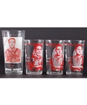 Montreal Canadiens 1960-61 and 1967-68 York Peanut Butter Hockey Premium Glass Collection of 4