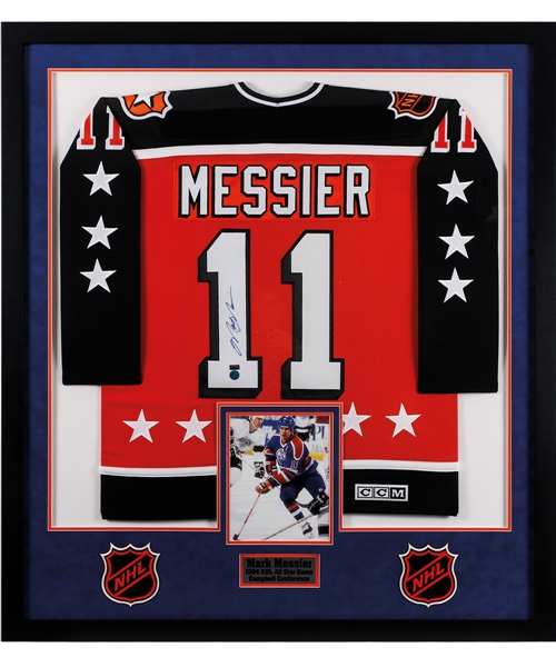 Mark Messier 1984 NHL All-Star Game Campbell Conference Signed Jersey Framed Display (42" x 47")