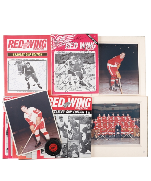 Paul Hendersons 1960s Detroit Red Wings Memorabilia Collection Including Team-Signed Programs (2), Programs (80+) Including Stanley Cup Finals, Yearbooks, Photos and More with His Signed LOA