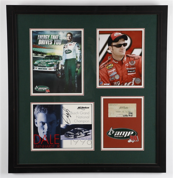 Dale Earnhardt Jr. Signed 1998 Busch Grand National Champion Framed Display with JSA LOA (27” x 28 ¼”)