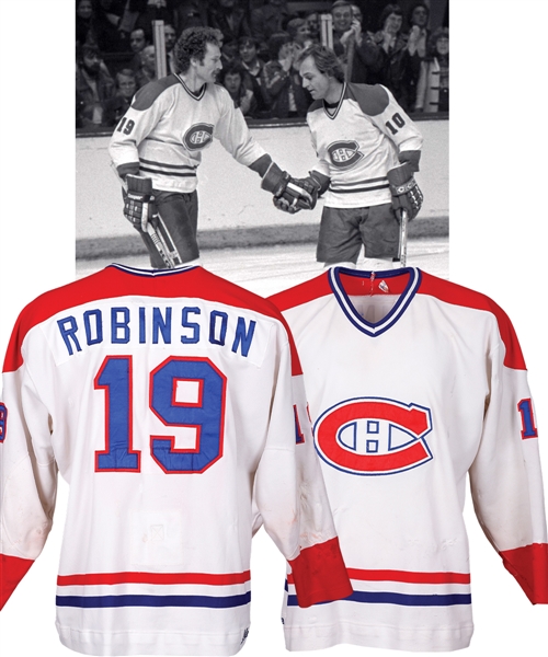 Larry Robinsons 1980-81 Montreal Canadiens Game-Worn Jersey - 65+ Team Repairs! 