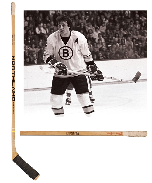 Phil Espositos Early-to-Mid-1970s Boston Bruins Northland Game-Used Stick 