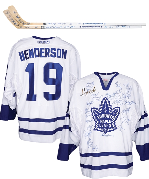 Paul Hendersons 2000 Toronto Maple Leafs Hockey Hall of Fame Legends Game "Legends of Hockey" Game-Worn Jersey with His Signed LOA