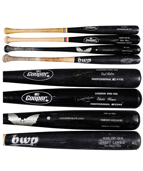 Toronto Blue Jays Game-Used/Game-Issued Bat Collection of 12 Including Molitor, Alomar, Wells and Others