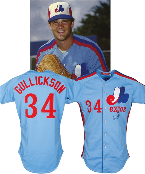 Bill Gullicksons 1983 Montreal Expos Signed Game-Worn Jersey with Mears Letter