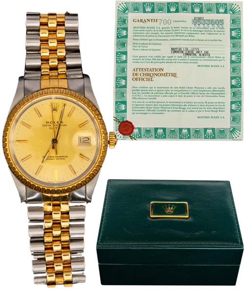Vintage Rolex Oyster Perpetual Wristwatch R15053 with Warranty Paper and Vintage Rolex Box