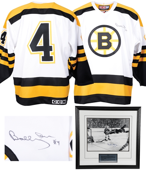 Bobby Orr "The Goal" Signed Framed Photo and Signed Boston Bruins Jersey with GNR COAs