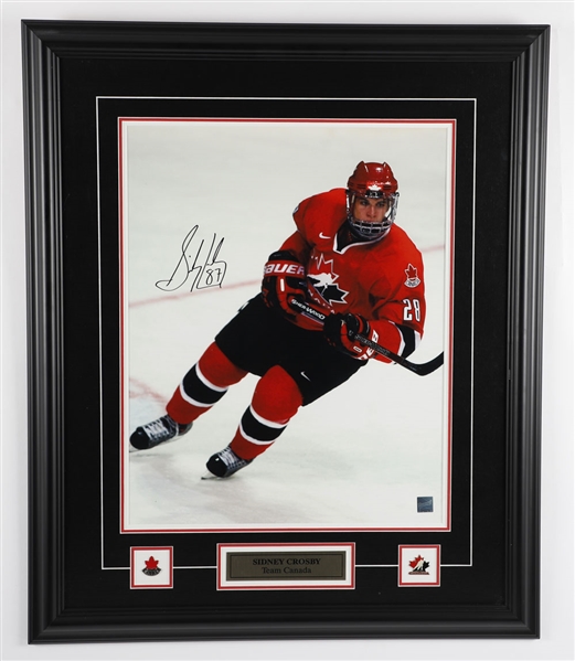 Sidney Crosby Signed World Junior Championships Team Canada Framed Photo with COA (25" x 30")