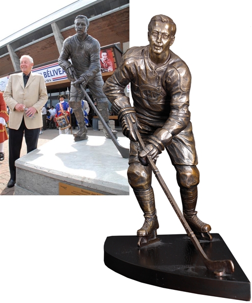 Jean Beliveaus 2007 Presentational "Colisee Jean Beliveau" Bronze Statue from His Personal Collection with Family LOA