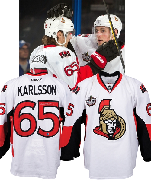 Erik Karlssons 2011-12 Ottawa Senators Signed Game-Worn Jersey with Team COA - 2012 All-Star Game Patch! - James Norris Trophy Season! - Photo-Matched!