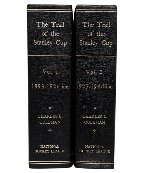 "The Trail to the Stanley Cup" Vol. 1 and Vol. 2 Leather-Bound Books Presented to HOFer Fred Hume
