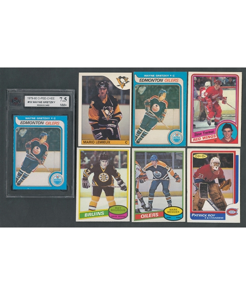 1974-75 to 1988-89 O-Pee-Chee Hockey Set and Near Set Collection of 25 Including 1979-80 Sets (2) with Wayne Gretzky Rookie Cards and 1985-86 Set with Mario Lemieux Rookie Card