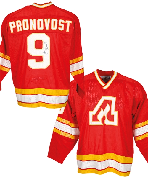 Jean Pronovosts 1978-79 Atlanta Flames Signed Game-Worn Jersey  