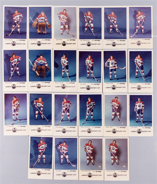 1972-73 WHA Alberta (Edmonton) Oilers Inaugural Season Postcards (21) and 1973-74 WHA Vancouver Blazers Inaugural Season Postcards (14)
