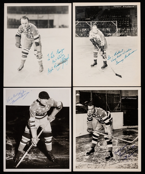 New York Americans Single-Signed Photos (13) Including Chapman, Anderson, McVeigh and Himes Plus New York/Brooklyn Americans Photos (6) from the E. Robert Hamlyn Collection