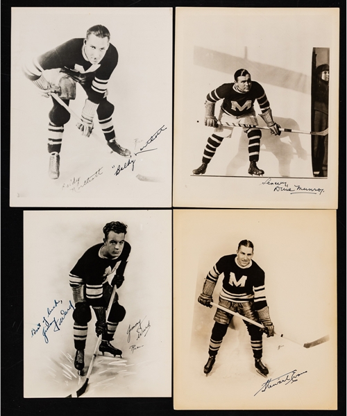 Montreal Maroons Single-Signed Photos (8) Including Ward, Northcott, Evans, Robinson and Munro Plus Additional Photos (5) from the E. Robert Hamlyn Collection