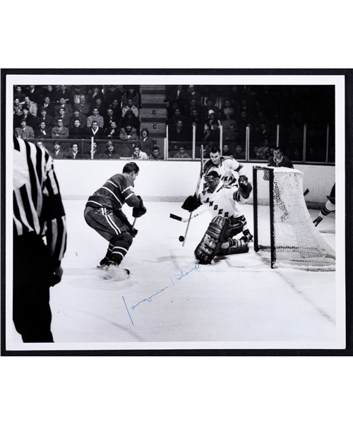 Deceased HOFer Jacques Plante Signed New York Rangers Photo from the E. Robert Hamlyn Collection