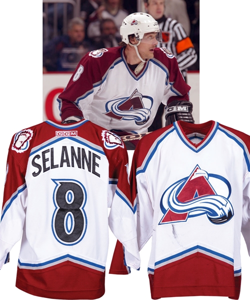 Teemu Selannes 2003-04 Colorado Avalanche Game-Worn Jersey with LOA - Photo-Matched!