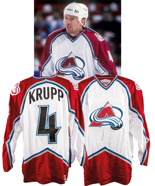 Uwe Krupps 1995-96 Colorado Avalanche Signed Game-Worn Jersey with LOA 