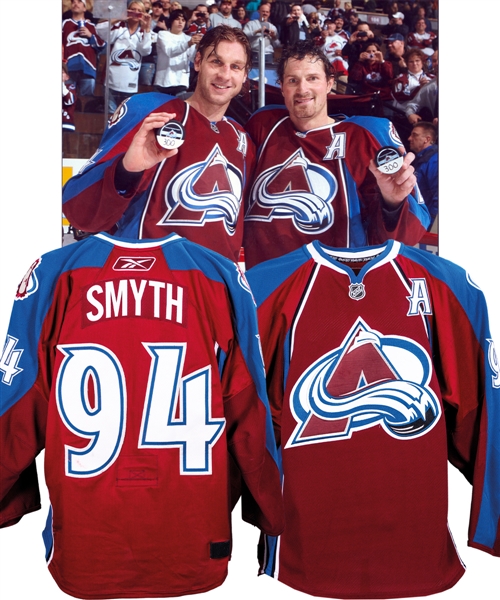 Ryan Smyths 2008-09 Colorado Avalanche "300th Goal" Game-Worn Alternate Captains Jersey - Photo-Matched!