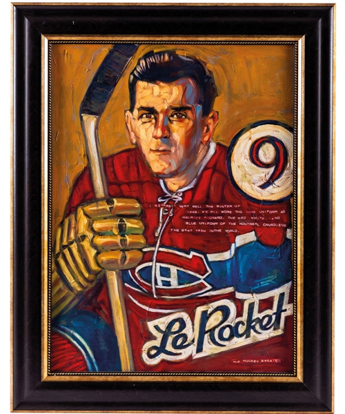 Maurice “Rocket” Richard Montreal Canadiens “The Hockey Sweater” Framed Original Painting on Canvas by Jeremie White (23” x 29”)