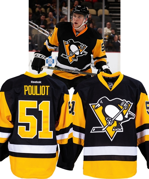 Derrick Pouliots 2015-16 Pittsburgh Penguins Game-Worn Alternate Jersey with Team LOA