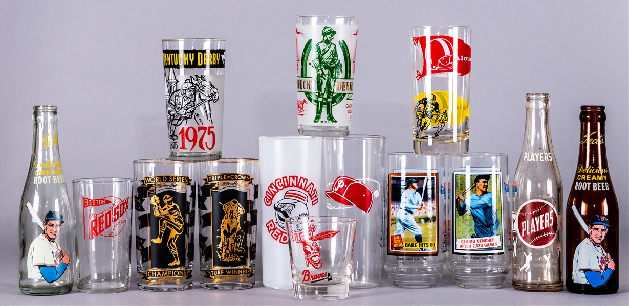 Massive Collection of Vintage and Modern Sport Glasses, Mugs and Milk Bottles (120+) Including Kentucky Derby, Baseball, Football and More!
