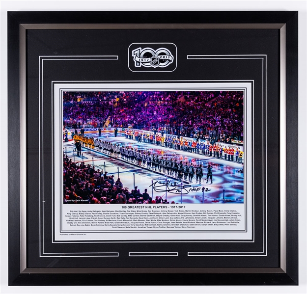 Marcel Dionne Signed "100 Greatest NHL Players 1917-2017" Limited-Edition Framed Photo Display #121/500