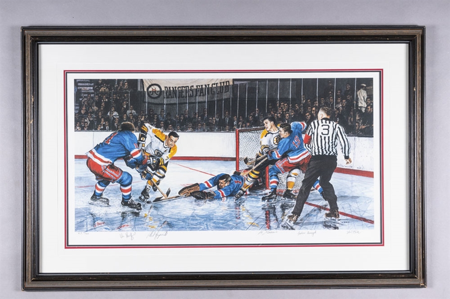 New York Rangers and Boston Bruins Multi-Signed Limited-Edition Artist Proof Framed Lithograph (26” x 39 ¾”)