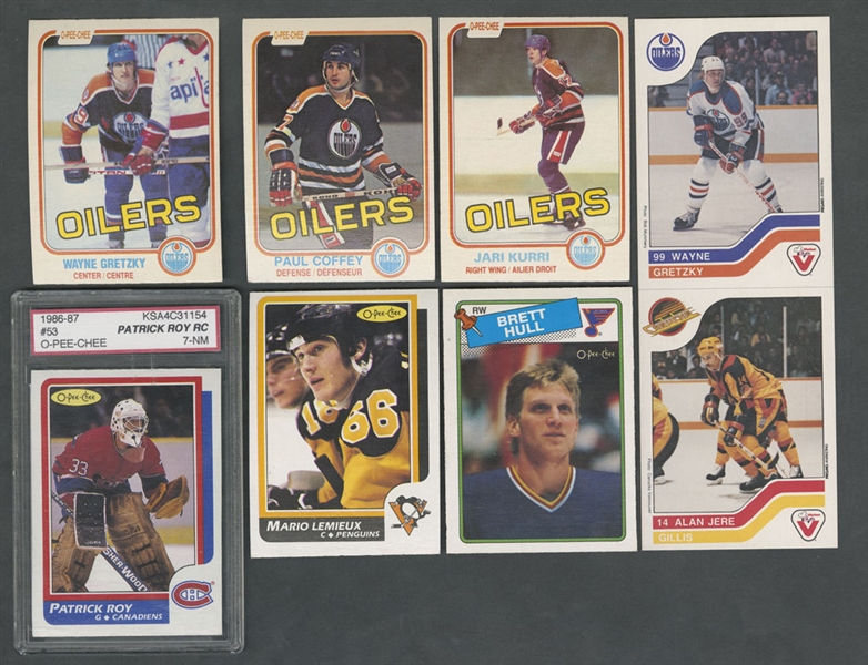 1981-82, 1986-87 and 1988-89 O-Pee-Chee Hockey Complete Sets Plus 1983-84 Funmate Puffy Stickers and Vachon Cards
