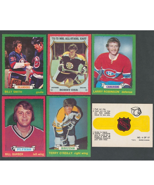 1973-74 O-Pee-Chee Hockey Complete 264-Card Set, Team Rings Set (17) Plus Series 1 and Series 2 Wrappers (4)