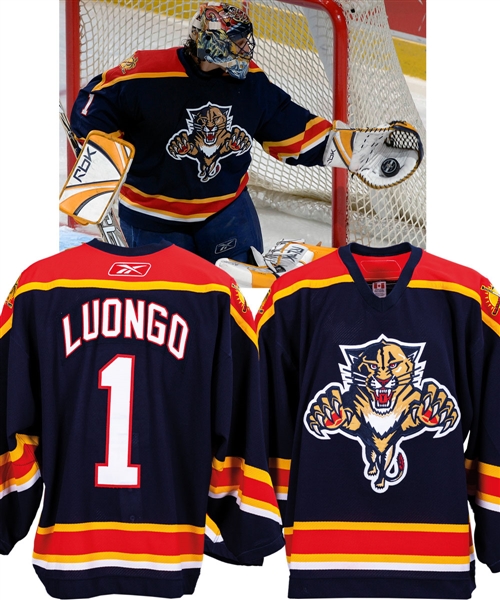 Roberto Luongos 2005-06 Florida Panthers Game-Worn Jersey with LOA - Photo-Matched!