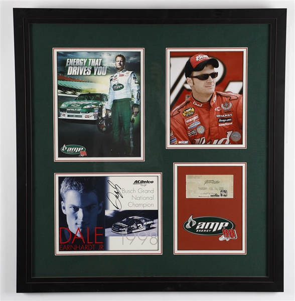Dale Earnhardt Jr. Signed 1998 Busch Grand National Champion Framed Display with JSA LOA (27” x 28 ¼”)