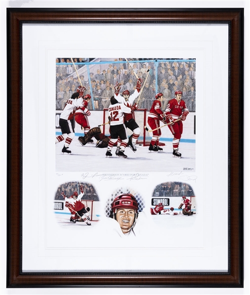 "Henderson Scores for Canada" Henderson, Tretiak, Cournoyer and Liapkin Multi-Signed Artist Proof Limited-Edition Framed Print #154/250 by Daniel Parry with LOA (27” x 31 ½”) 