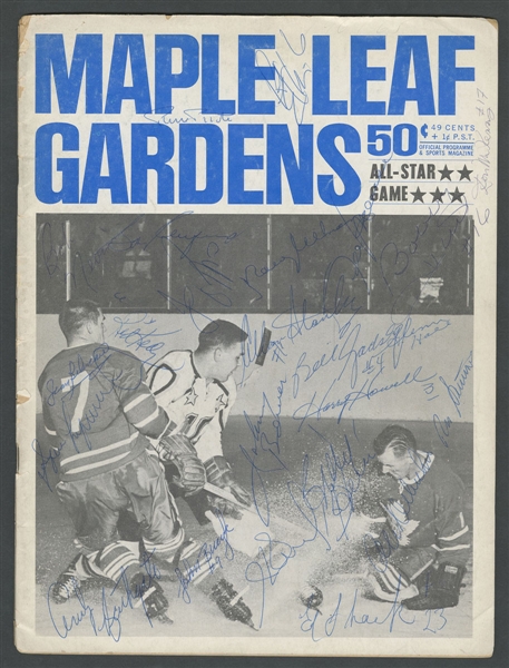 1964 NHL All-Star Game Maple Leaf Gardens Program Signed by 20+ Including Multiple Hall of Fame Members with LOA