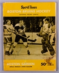 Boston Bruins 1967-68 Program Multi-Signed Page Featuring Bobby Orr and Gordie Howe Plus Other Bruins Memorabilia