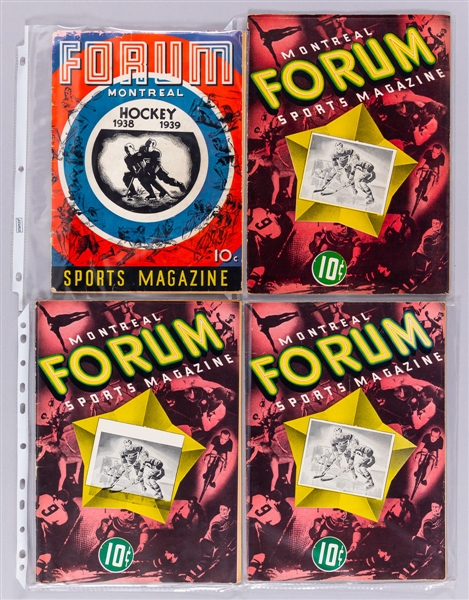 Vintage 1930s/1970s NHL Hockey Programs (20) Featuring Numerous Montreal Forum/Montreal Canadiens Programs