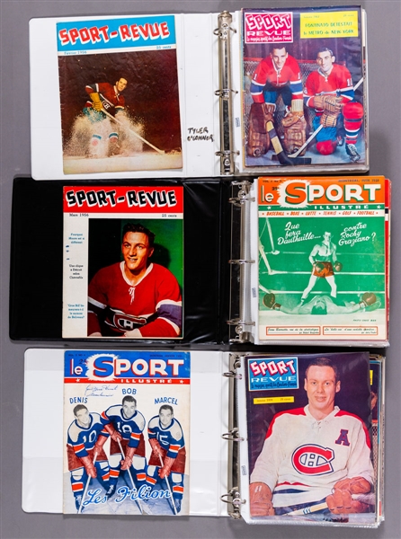 Vintage 1950s/1960s “Les Sports” and “Sport-Revue” Hockey Magazine Collection of 100
